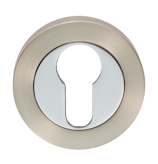 Carlisle Brass GK4001SNCP Escutcheon - Euro Profile On Concealed Fix Round Rose Satin Nickel/Polished Chrome