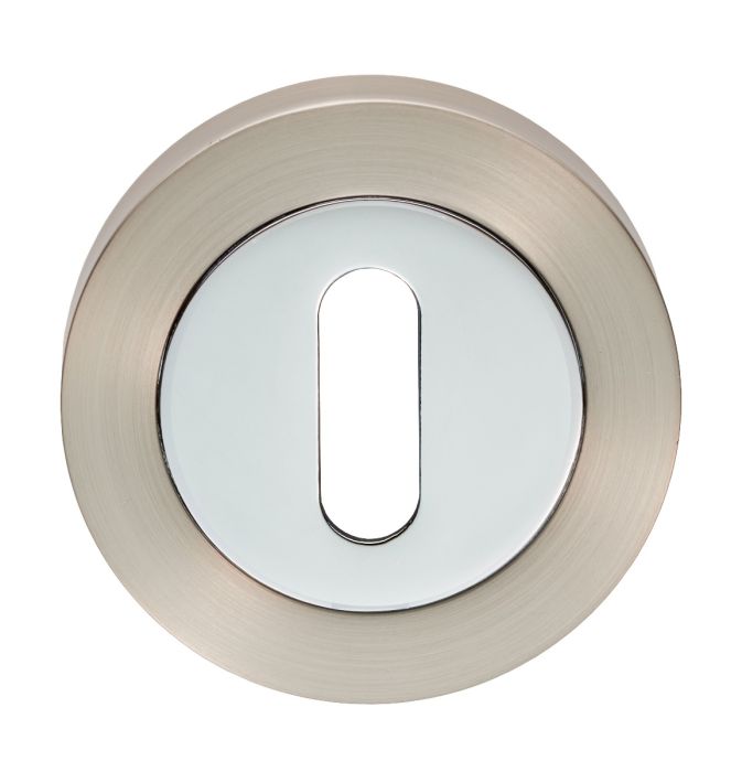 Carlisle Brass GK4003SNCP Escutcheon - Lock Profile On Concealed Fix Round Rose Satin Nickel Polished Chrome Satin Nickel/Polished Chrome