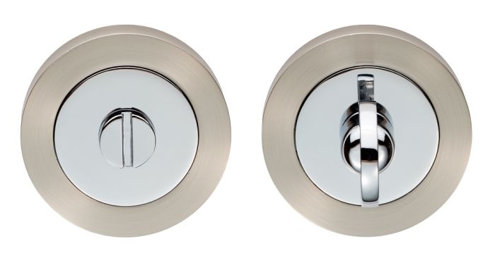 Carlisle Brass GK4004SNCP Turn & Release On Concealed Fix Round Rose Satin Nickel/Polished Chrome Satin Nickel/Polished Chrome