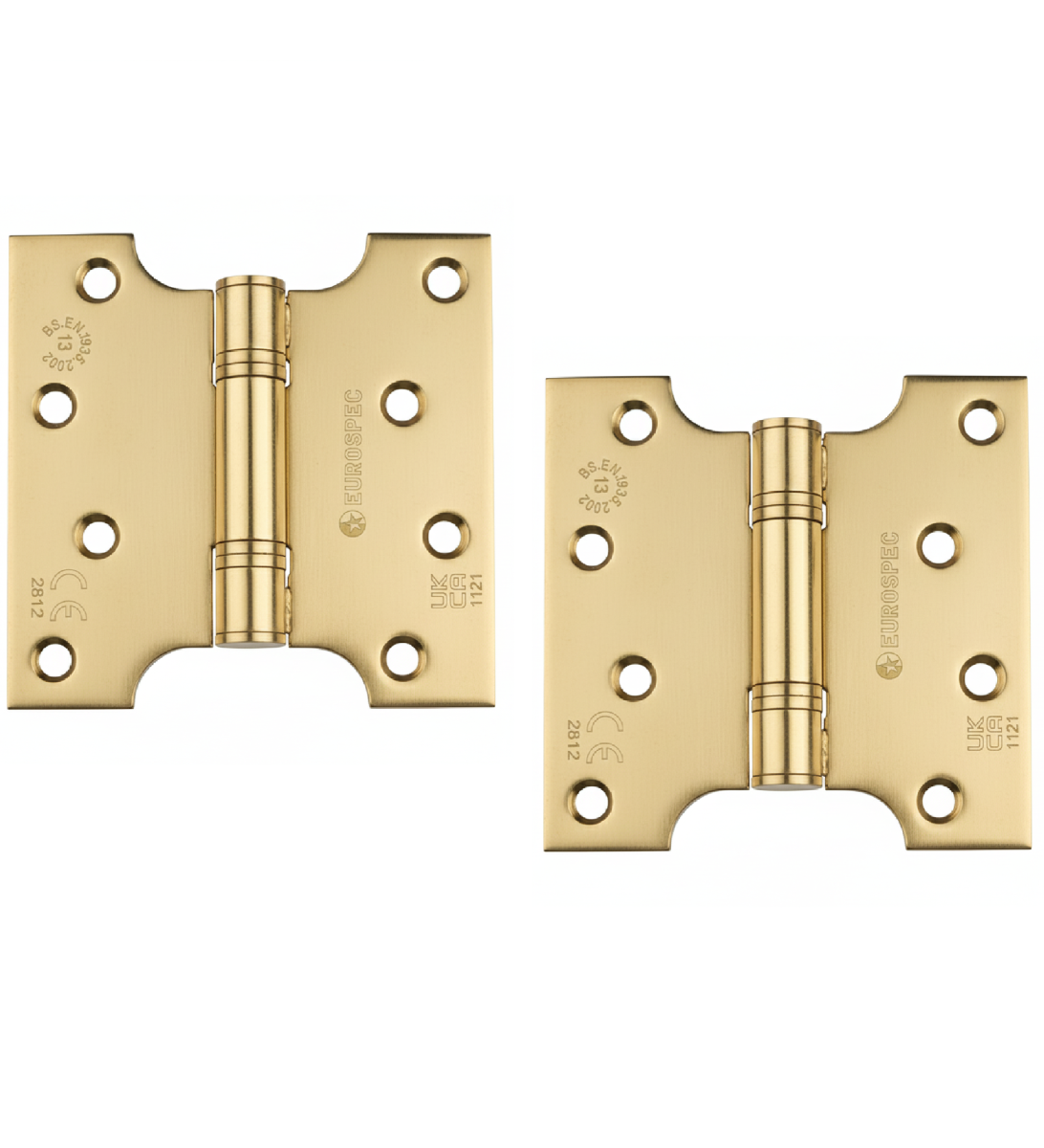 Eurospec H2N1424PVD 101.6 X 101.6 X 3mm Parliament Hinge C/W Screws Stainless Brass