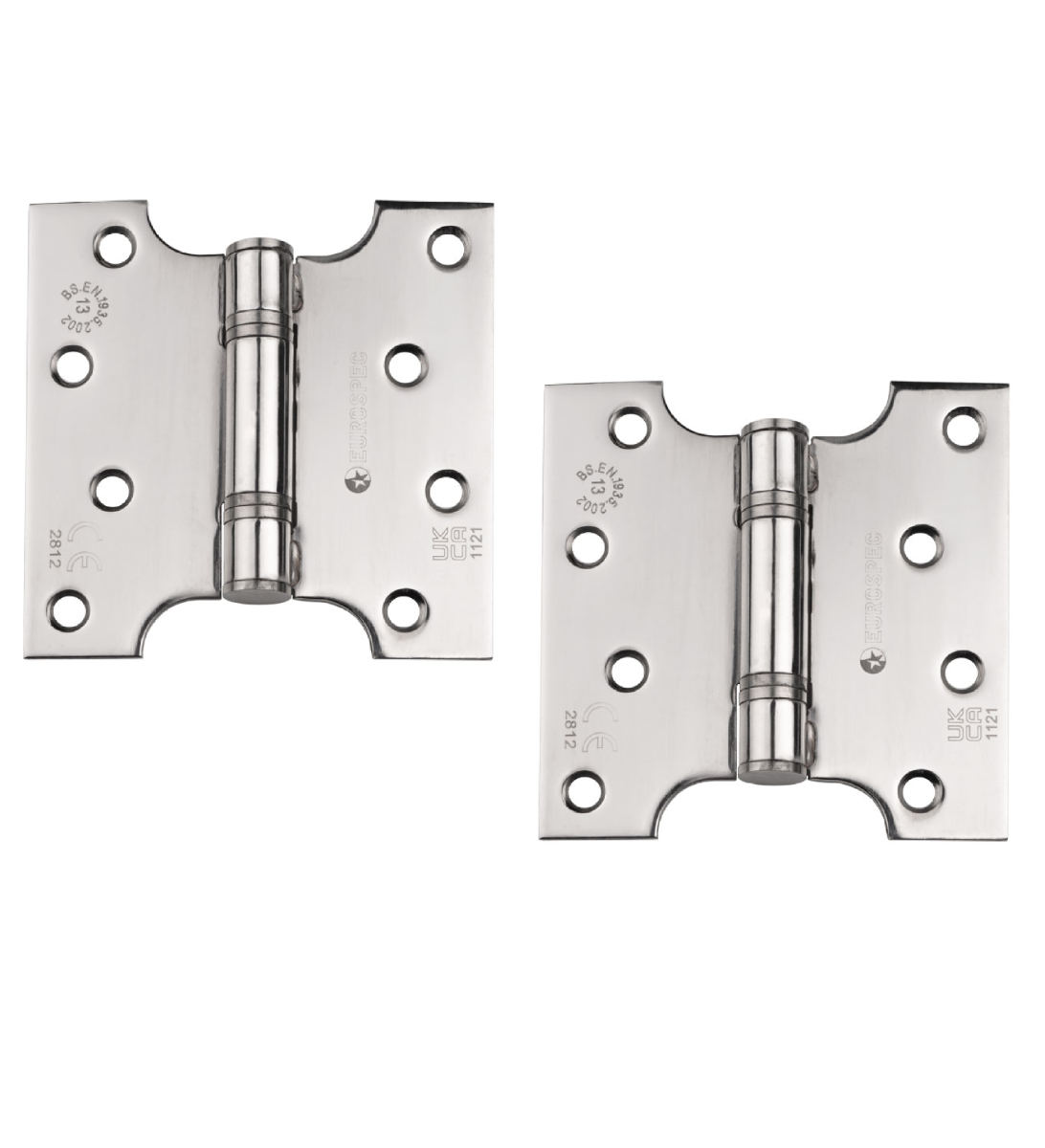 Eurospec H2N1435BSS 101.6 X 127 X 3mm Parliament Hinge C/W Screws Bright Stainless Steel