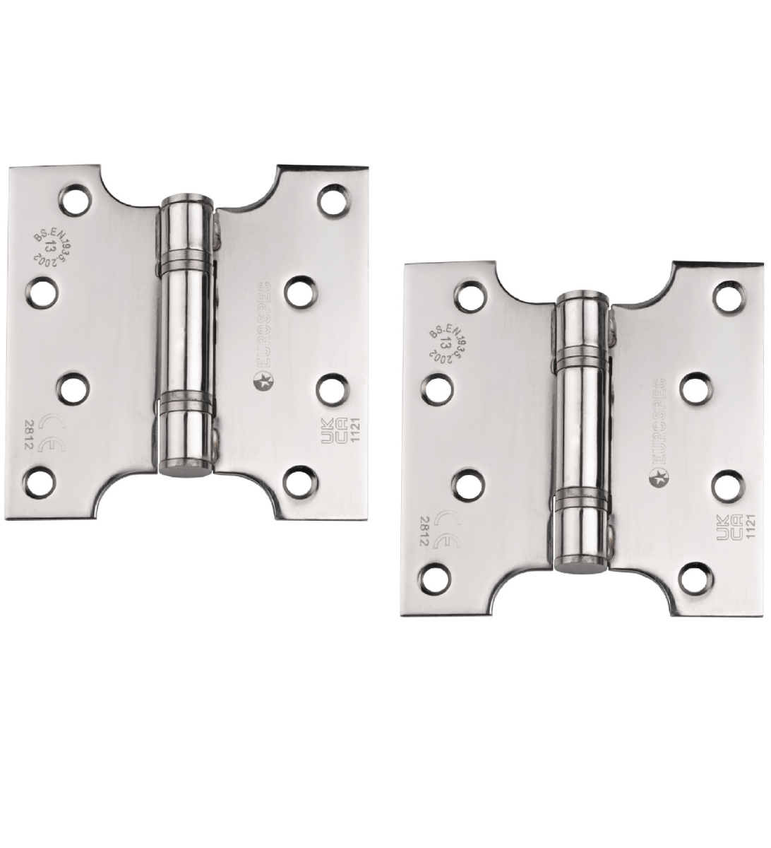 Eurospec H2N1446BSS 101.6 X 152 X 3.5mm Parliament Hinge C/W Screws Bright Stainless Steel