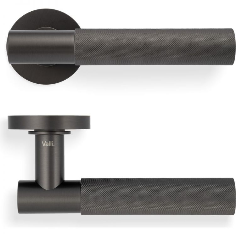 Antonio Citterio Lever Door Handle On Round Rose (Zigrinato) Dark Bronze PVD H379EDPVD Eurospec