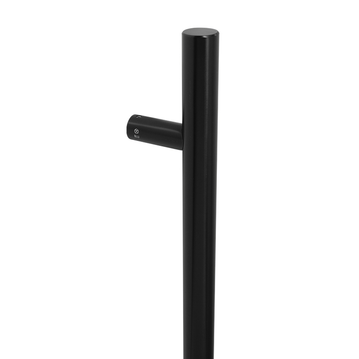 BLU, HAB2 Inline Round 'T' Bar Pull Handle, 900mm Long, 700mm Centres, 32mm Diameter, Universal Fixing, 316 Satin Stainless Steel in a PVD Satin Black Finish HAB2-900-UF-PBK