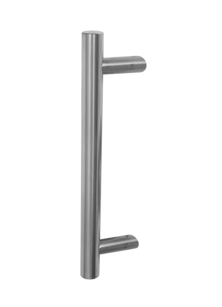 BLU, Offset Round 'T' Bar Pull Handle, 400mm, Back to Back Fix, 316 Satin Stainless Steel HAB6-400-BB-SSS