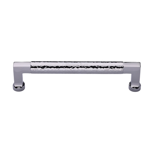 Heritage Brass Cabinet Pull Bauhaus Hammered Design 160mm CTC Polished Chrome