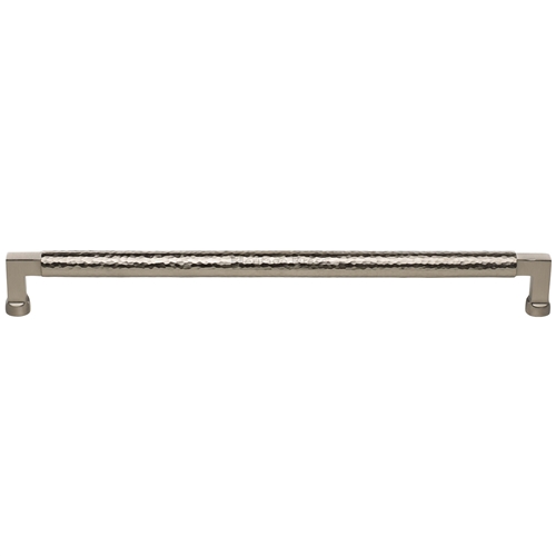 Heritage Brass Cabinet Pull Bauhaus Hammered Design 320mm CTC Satin Nickel