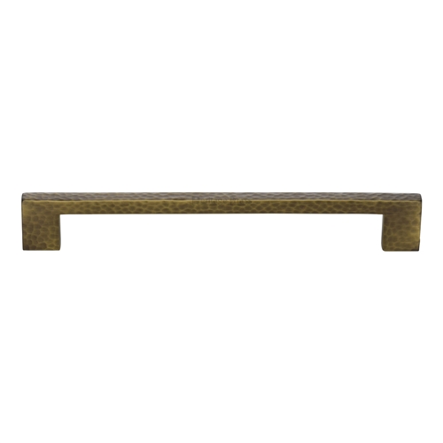 Heritage Brass Cabinet Pull Metro Hammered Design 192mm CTC Antique Brass