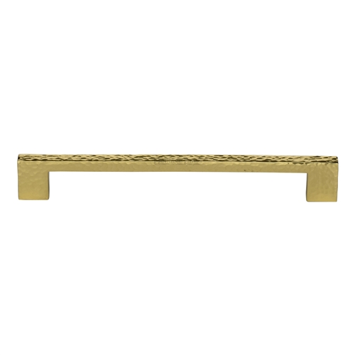 Heritage Brass Cabinet Pull Metro Hammered Design 192mm CTC Polished Brass