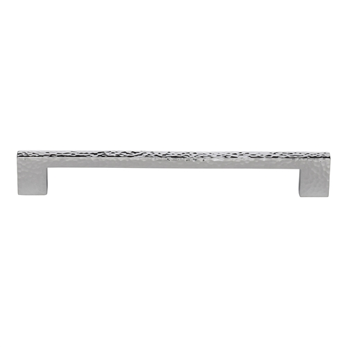 Heritage Brass Cabinet Pull Metro Hammered Design 192mm CTC Polished Chrome