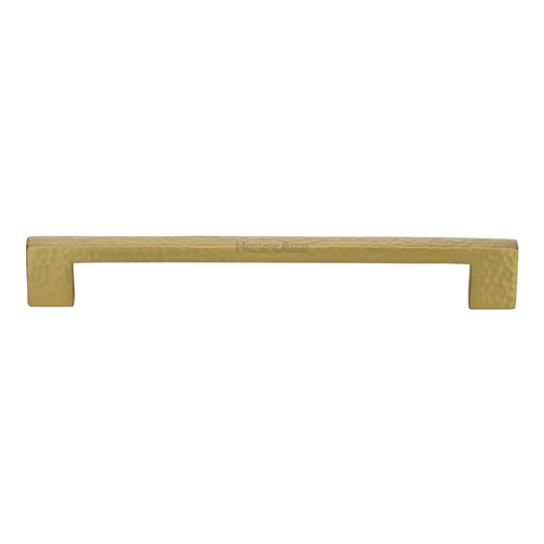 Heritage Brass Cabinet Pull Metro Hammered Design 192mm CTC Satin Brass