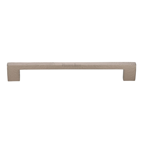 Heritage Brass Cabinet Pull Metro Hammered Design 192mm CTC Satin Nickel