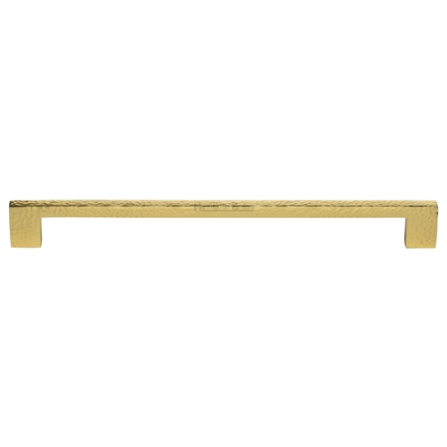 Heritage Brass Cabinet Pull Metro Hammered Design 256mm CTC Polished Brass