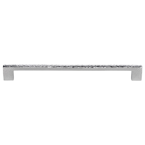 Heritage Brass Cabinet Pull Metro Hammered Design 256mm CTC Polished Chrome