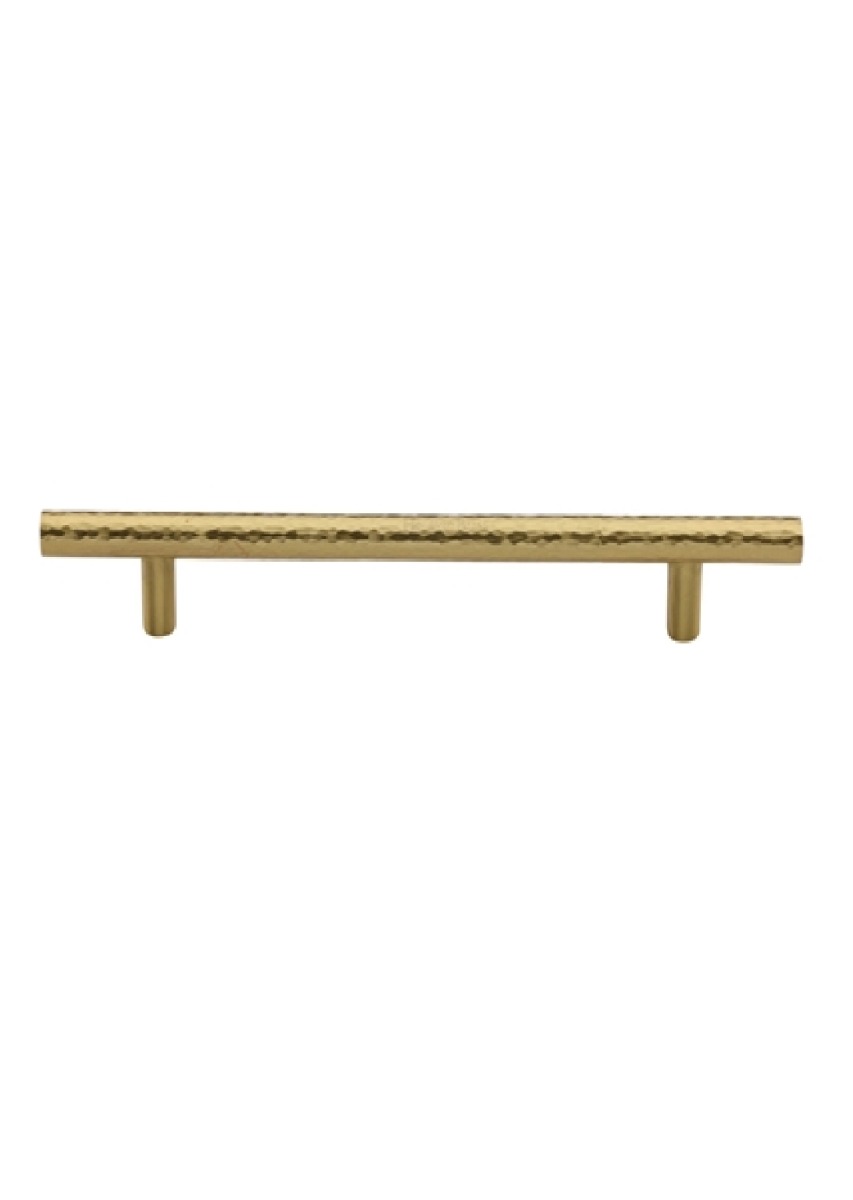 Heritage Brass Cabinet Pull T-Bar Hammered Design 101mm CTC Satin Brass
