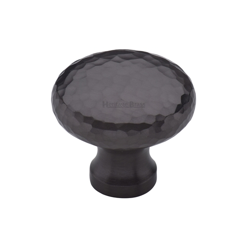 Heritage Brass Cabinet Knob Victorian Round Hammered Design 32mm Matt Bronze
