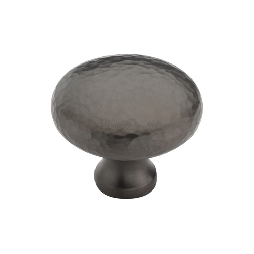 Heritage Brass Cabinet Knob Victorian Round Hammered Design 38mm Matt Bronze
