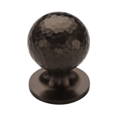 Heritage Brass Cabinet Knob Ball Hammered Design 25mm Matt Bronze