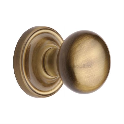 Heritage Brass HAM8361-AT Mortice Knob on Rose Hampstead Design Antique finish