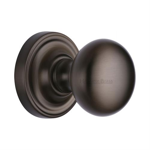 Heritage Brass HAM8361-MB Mortice Knob on Rose Hampstead Design Matt Bronze finish