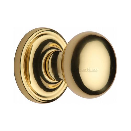 Heritage Brass HAM8361-PB Mortice Knob on Rose Hampstead Design Polished Brass finish