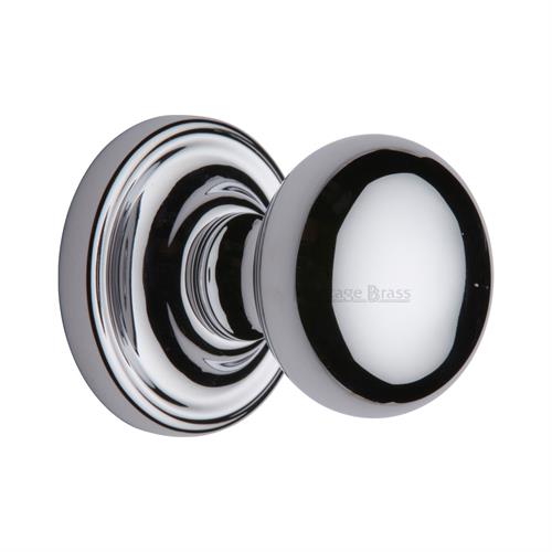 Heritage Brass HAM8361-PC Mortice Knob on Rose Hampstead Design Polished Chrome finish