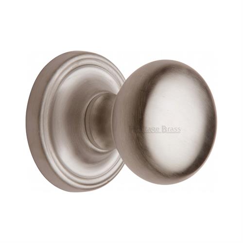 Heritage Brass HAM8361-SN Mortice Knob on Rose Hampstead Design Satin Nickel finish
