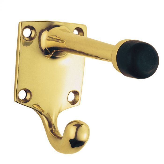 Carlisle Brass AA38 Victorian - Hat & Coat Hook With Rubber Buffer 86mm Polished Brass