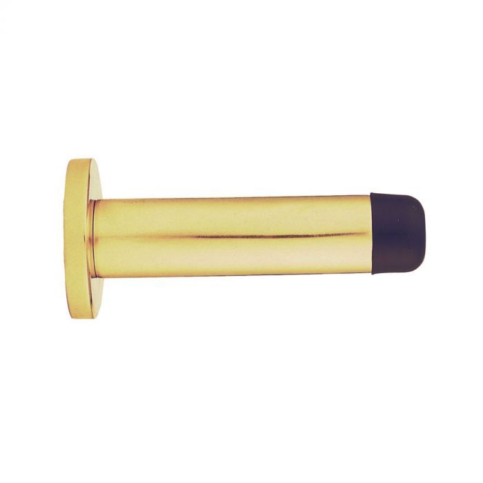 Carlisle Brass AA21 Wall Mounted Cylinder Doorstop With Rose 64mm Polished Brass