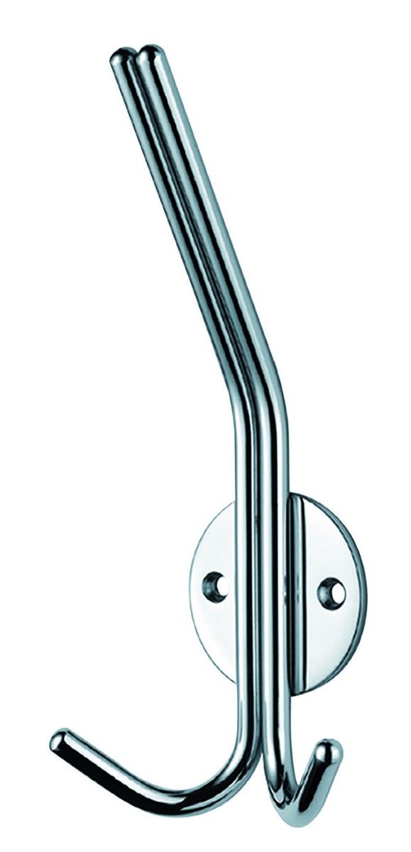 Eurospec HCH1015BSS 100mm Double Coat Hook On Rose Bright Stainless Steel