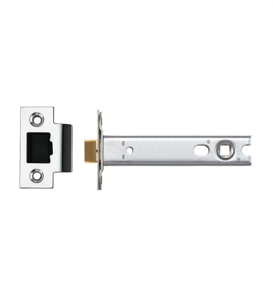 Ironzone Heavy Duty Bolthrough Tubular Latch 102mm with 83mm Backset Polished Nickel