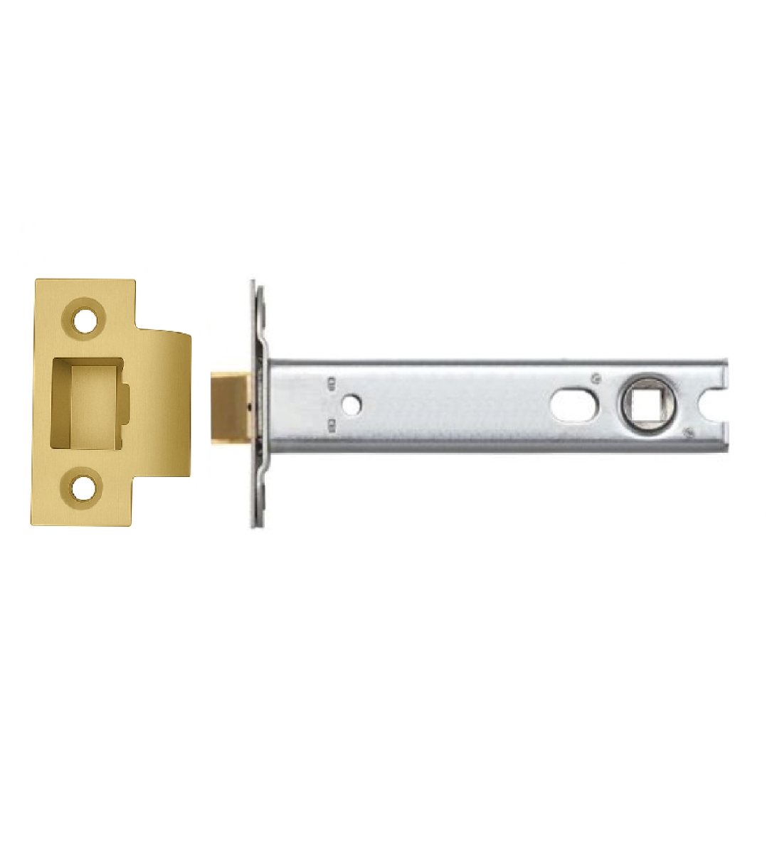 Ironzone Heavy Duty Bolthrough Tubular Latch 102mm with 83mm Backset Satin Brass