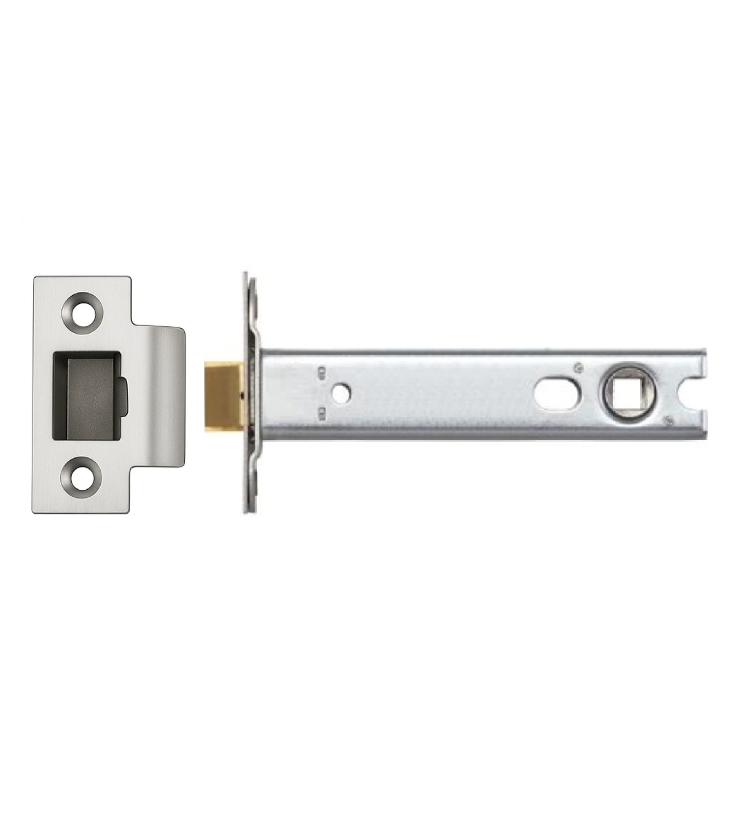 Ironzone Heavy Duty Bolthrough Tubular Latch 102mm with 83mm Backset Satin Stainless Steel