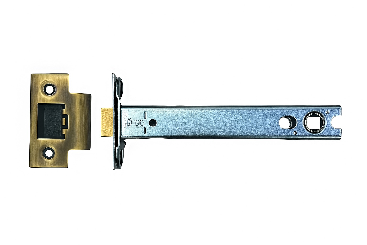 Ironzone Heavy Duty Bolthrough Tubular Latch 127mm with 106mm Backset Antique Brass