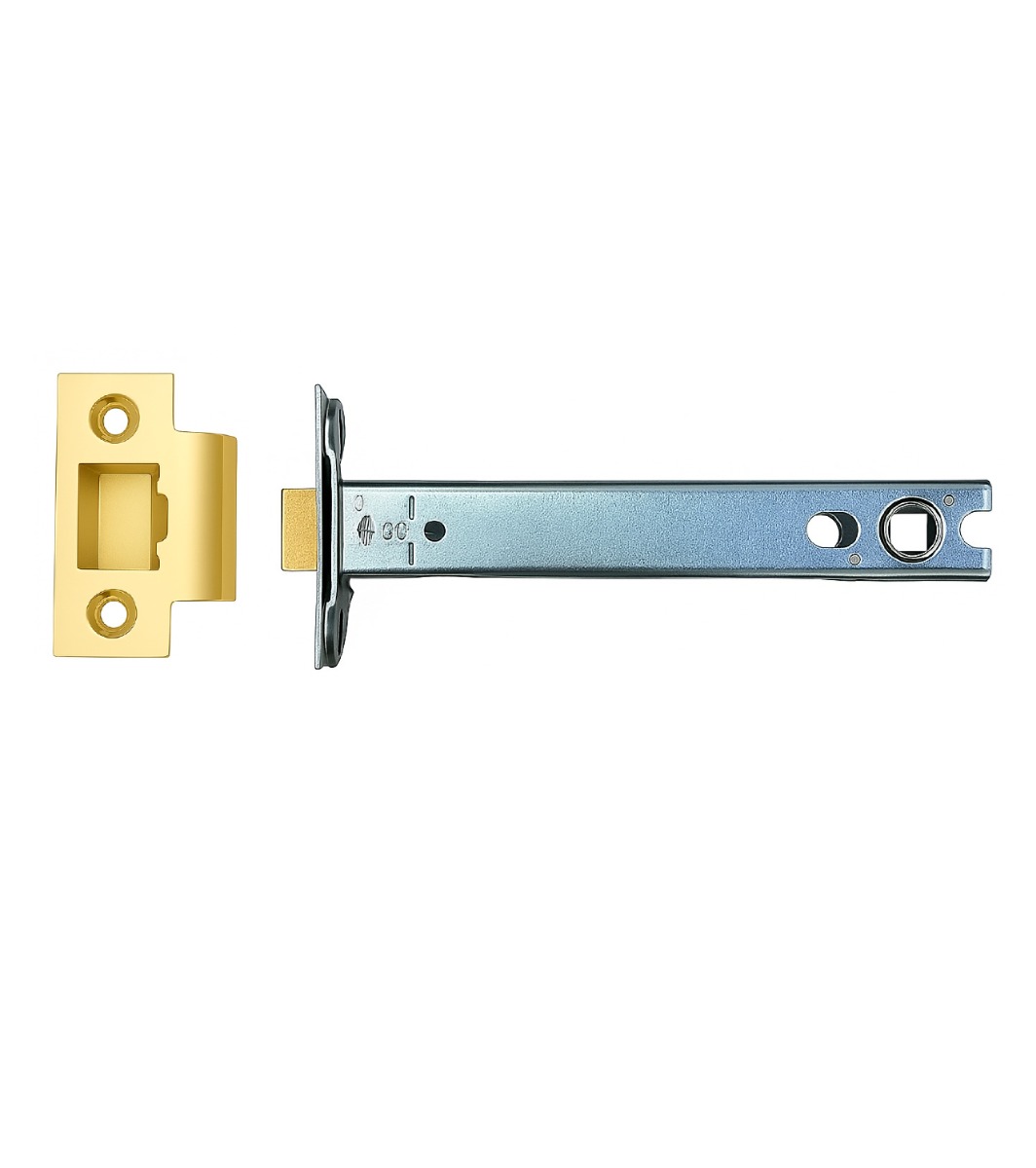 Ironzone Heavy Duty Bolthrough Tubular Latch 152mm with 132mm Backset Polished Brass