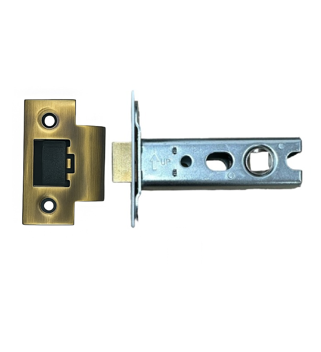 Ironzone Heavy Duty Bolthrough Tubular Latch 64mm with 44mm Backset Antique Brass