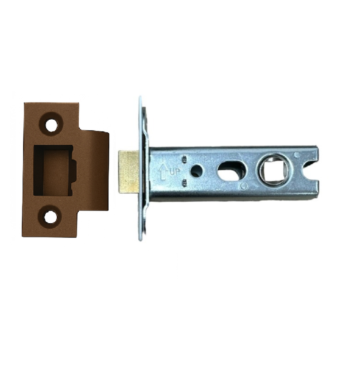 Ironzone Heavy Duty Bolthrough Tubular Latch 64mm with 44mm Backset Matt Bronze