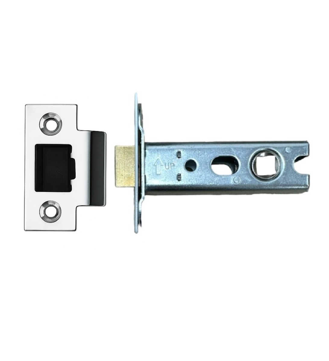 Ironzone Heavy Duty Bolthrough Tubular Latch 64mm with 44mm Backset Polished Nickel
