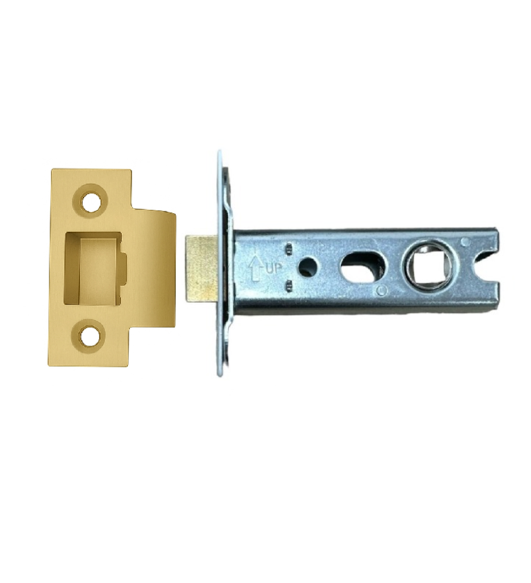 Ironzone Heavy Duty Bolthrough Tubular Latch 64mm with 44mm Backset Satin Brass