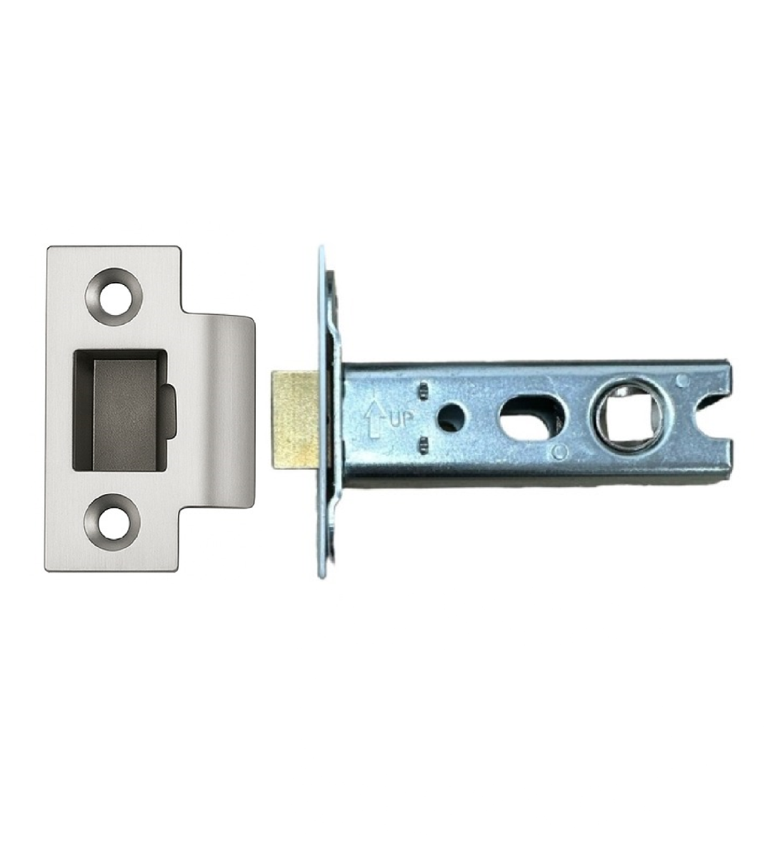 Ironzone Heavy Duty Bolthrough Tubular Latch 64mm with 44mm Backset Satin Stainless Steel