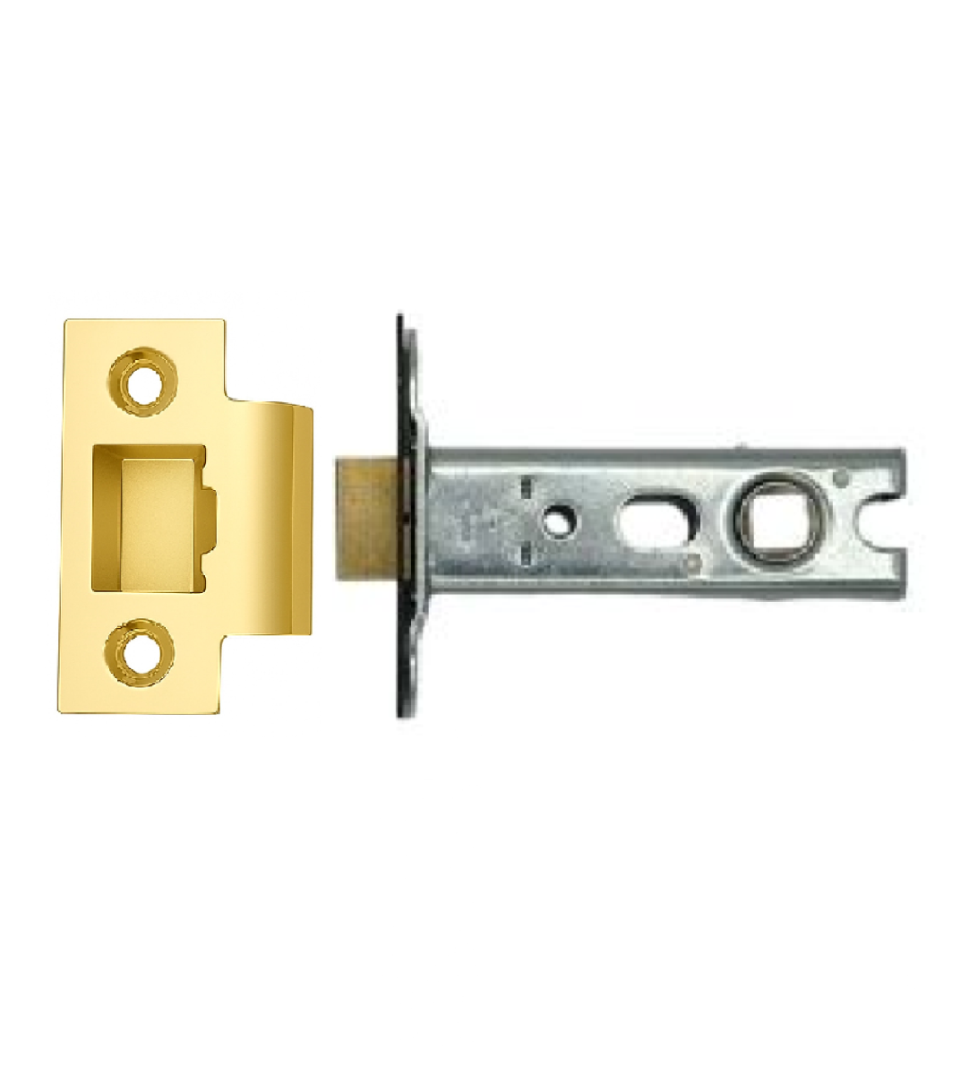 Ironzone Heavy Duty Bolthrough Tubular Latch 76mm with 56mm Backset Polished Brass