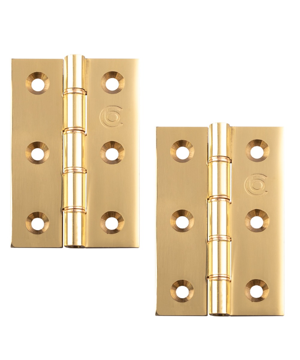 Carlisle Brass HDPBW21 76 X 50 X 2.5mm Double Phosphor Bronze Washered Butt Hinge Polished/Lacquered