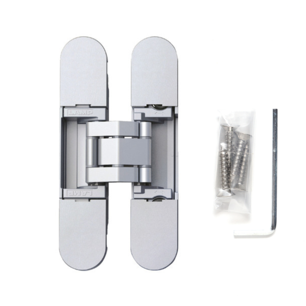 SUGASTSUNE HES3D-90DC 3-WAY ADJUSTABLE CONCEALED HINGE SILVER (DULL CHROME)