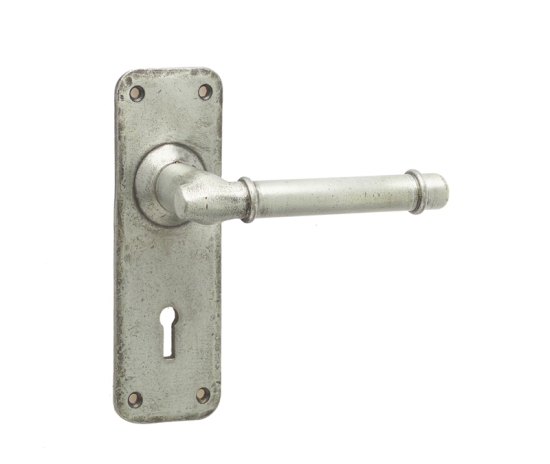 Frelan Belfry Suite Door Handle on Lockplate Pewter 150mm HF100