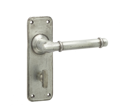 Frelan Belfry Suite Door Handle on Bathroom Plate Pewter 150mm HF100B