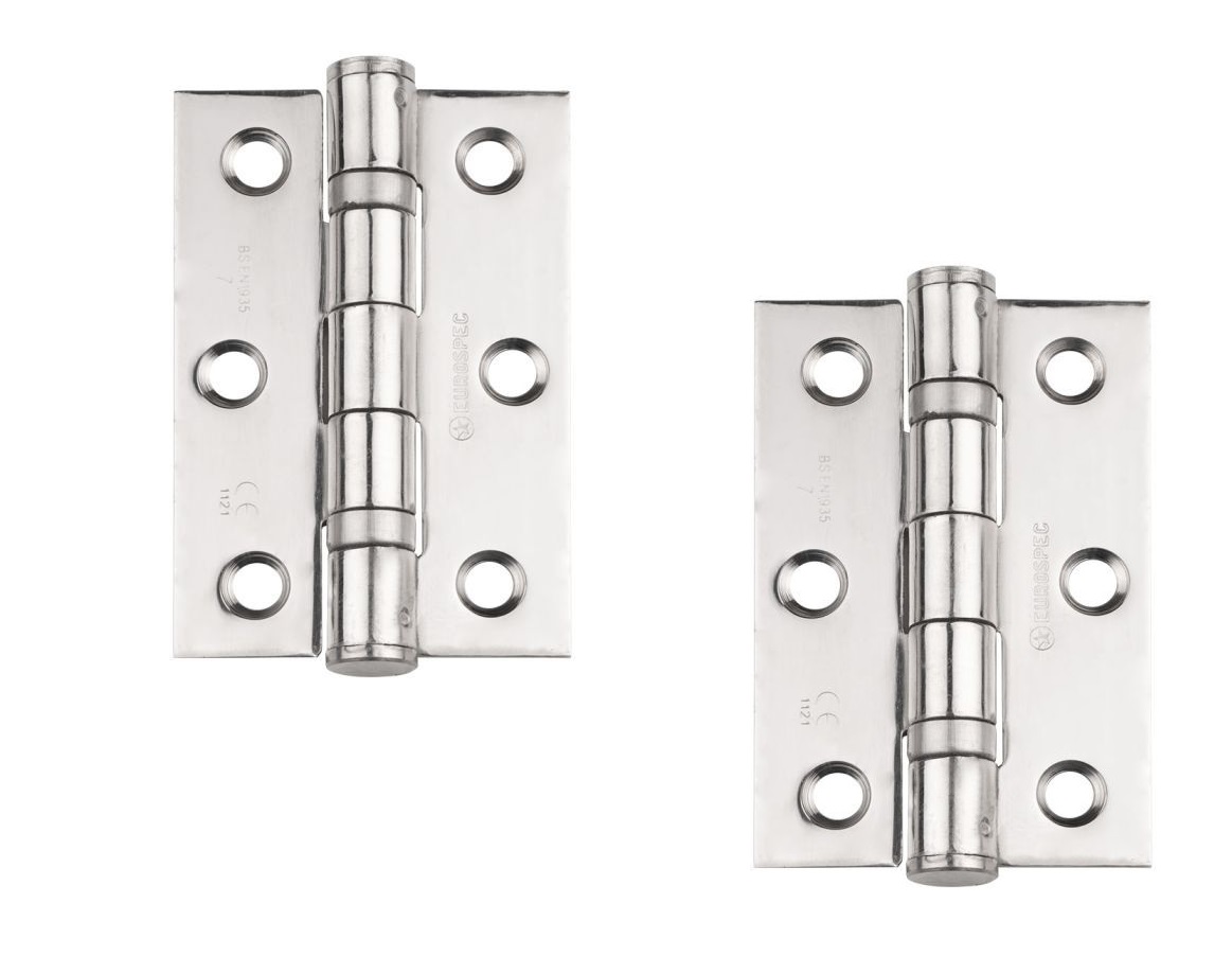 Eurospec HIN1322/7BSS Eurospec 76 X 51 X 2mm Ball Bearing Hinge - Grade 7 Bright Stainless Steel