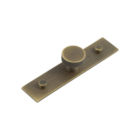 Frelan Hoxton Wenlock Cupboard Knob on Back Plate 30mm Antique Brass HOX130AB-HOX5090AB
