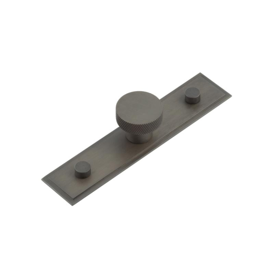 Frelan Hoxton Wenlock Cupboard Knob on Back Plate 30mm Dark Bronze HOX130DB-HOX6090DB
