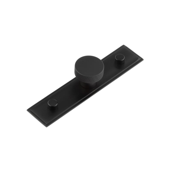 Frelan Hoxton Wenlock Cupboard Knob on Back Plate 30mm Matt Black HOX130MB-HOX6090MB