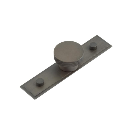 Frelan Hoxton Wenlock Cupboard Knob on Back Plate 40mm Dark Bronze HOX140DB-HOX6090DB